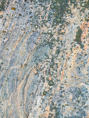 Texture of granite and lichen on it.