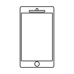 smartphone device icon over white background. vector illustration