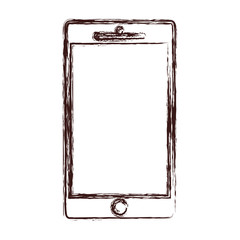 smartphone device icon over white background. vector illustration