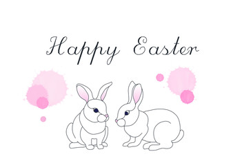 Happy easter. Easter bunnies