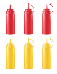 real 3d red and yellow sauce tube