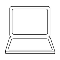 Fototapeta premium laptop computer icon over white background. vector illustration