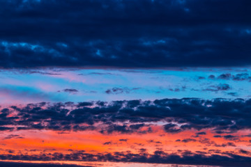 Dramatic sunset and sunrise sky.