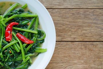 Stir-fried chinese morning glory