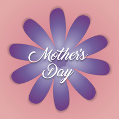 happy mother day card with beautiful flower icon over pink background. colorful design. vector illustration