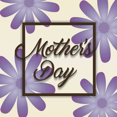 happy mother day card over beautiful flowers background. colorful design. vector illustration