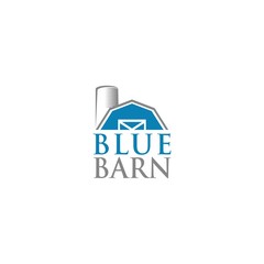 abstract blue barn logo