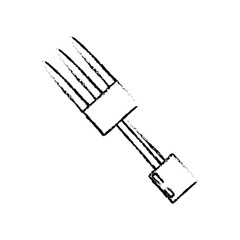 sketch fork utensil cutlery picnic vector illustration eps 10
