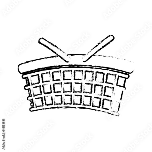 "sketch basket utensil picnic vector illustration eps 10" Stock image