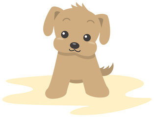 Obraz na płótnie Canvas かわいい茶色い犬のイメージイラスト（正面）