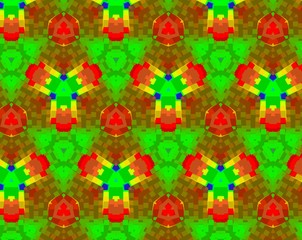 Abstract extruded pattern 3D illustration rainbow