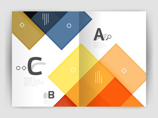 Set of front and back a4 size pages, business annual report design templates