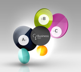 Colorful glossy circle infographics