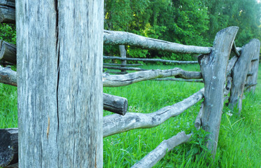 Rural wooden fence