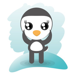 cute penguin animal wildlife vector illustration eps 10