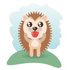 Obraz na płótnie Canvas cute hedgehog animal wildlife vector illustration eps 10
