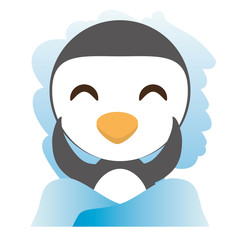 cute penguin animal winking vector illustration eps 10
