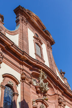 Die Augustinerkirche in der Altstadt von Mainz. April 2017.