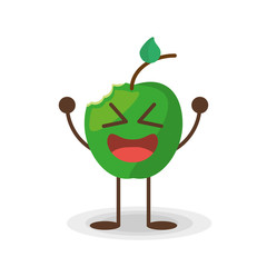 kawaii  apple fruit vector illustration eps 10