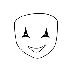 theatre mask smiling icon vector illustration graphic design