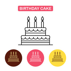 Birthday Cake icon on white background.