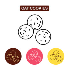 Oat Cookie Icon. Biscuit image.