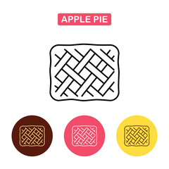 Pie vector icon. Traditional apple pastry sign.