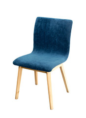 Blue modern chair isolated on white background