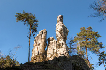 Rock formations in the Bohemian Paradise Geopark