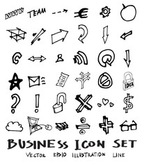 Obraz premium Business doodles sketch vector ink eps10