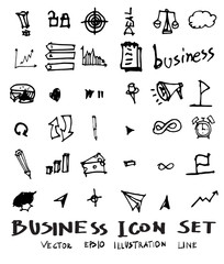 Business doodles sketch vector ink eps10