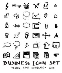 Business doodles sketch vector ink eps10