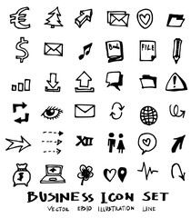 Business doodles sketch vector ink eps10