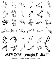 Fototapeta na wymiar Vector hand drawn arrows set eps10