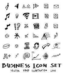 Business doodles sketch vector ink eps10