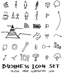 Business doodles sketch vector ink eps10