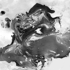 Marbled Black and White Abstract Background. Liquid Marble Illistration.