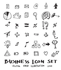 Hand drawn business icon set eps10