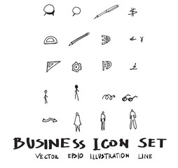 Hand drawn business icon set eps10