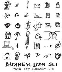 Fototapeta premium Business doodles sketch vector ink eps10