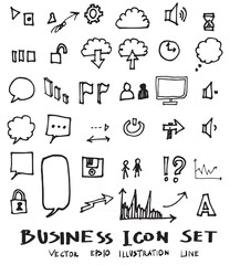 Business doodles sketch vector ink eps10