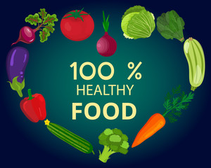 Heart of vegetables. Eco food menu background. Fresh organic food, healthy eating