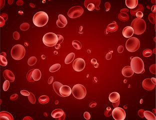 Red streaming blood cells background.