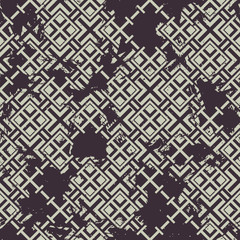 Grunge geometric seamless pattern. Vector