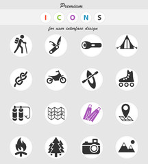 active recreation icon set