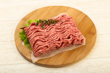 Raw minced beef meat
