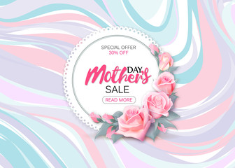 Spring sale background with beautiful colorful flower. Vector illustration template.banners.Wallpaper.flyers, invitation, posters, brochure, voucher discount. - 144169744