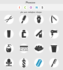 barbershop icon set