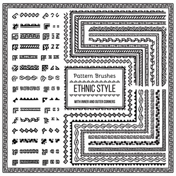Ethnic Style Pattern Brushes Set