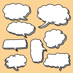 Set of Sketched Speech Bubbles
